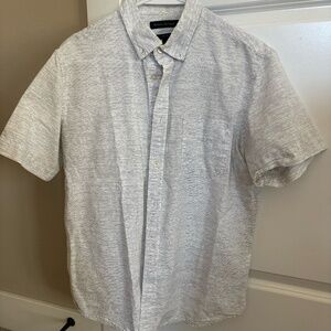BANANA REPUBLIC SLIM TECH-STRETCH COTTON SHORT SLEEVE SHIRT